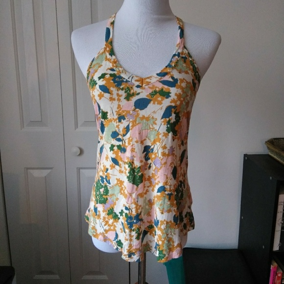 Floral T back ECOTE tank top - Picture 1 of 4